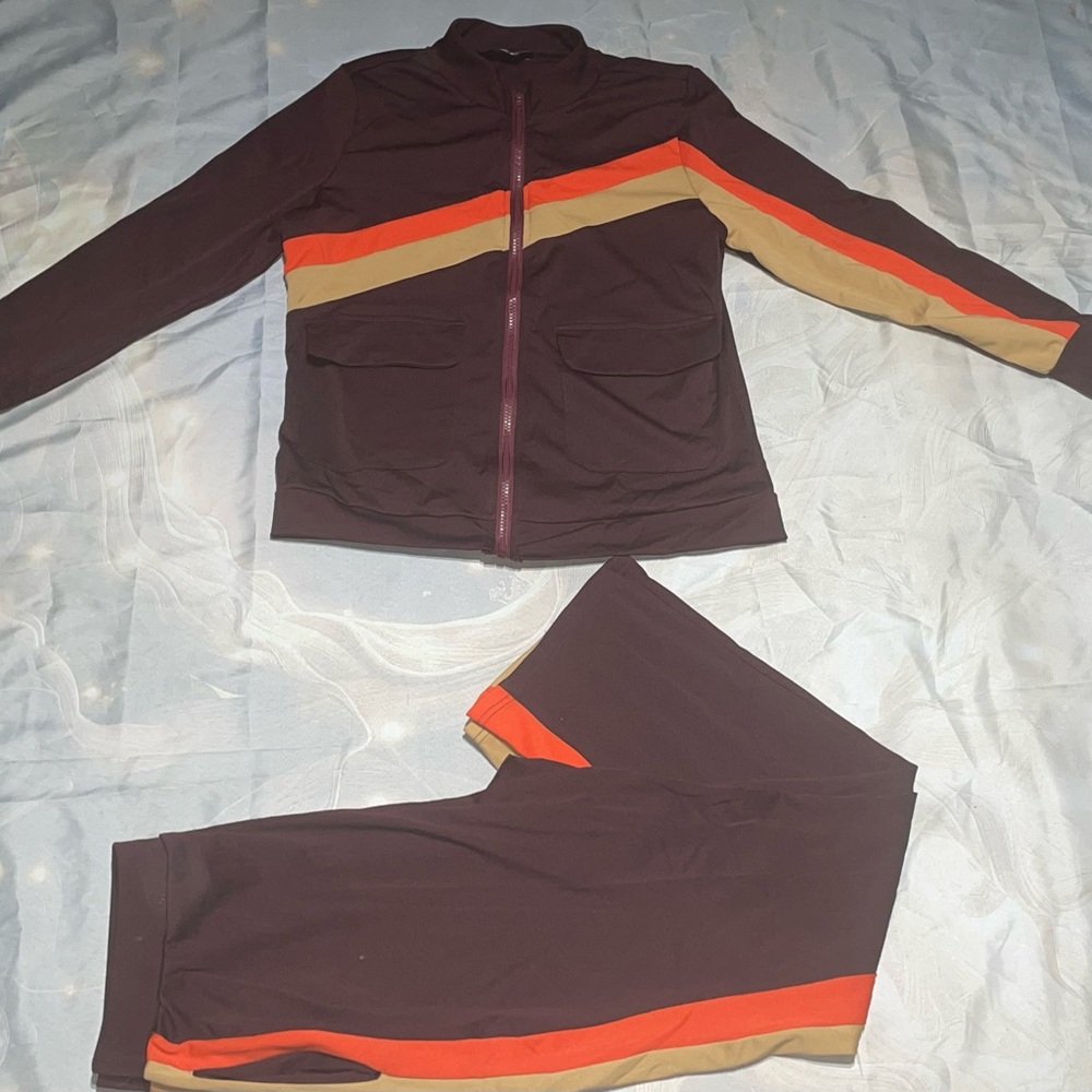 ChicMe Burgundy Fabric Tracksuit